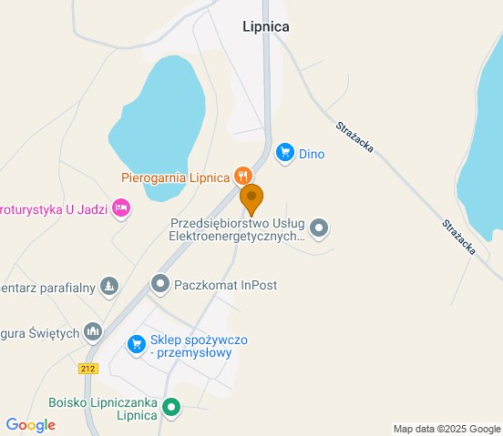 Mapa dojazdu do warsztatu samochodowego w miejscowości Lipinica