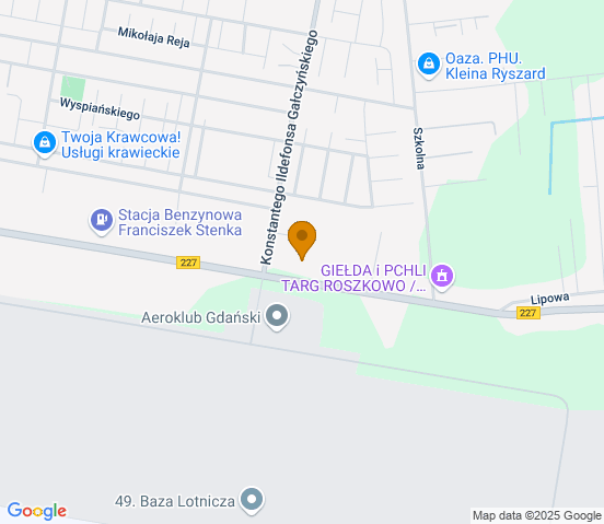 Mapa dojazdu do warsztatu samochodowego w miejscowości Pruszcz Gdański