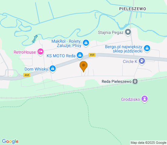 Mapa dojazdu do warsztatu samochodowego w miejscowości Reda