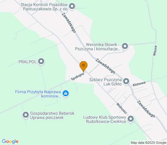 Mapa dojazdu do warsztatu samochodowego w miejscowości Ćwiklice