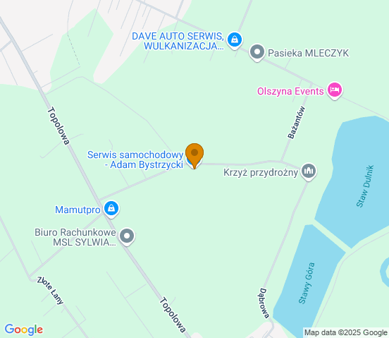 Mapa dojazdu do warsztatu samochodowego w miejscowości Góra