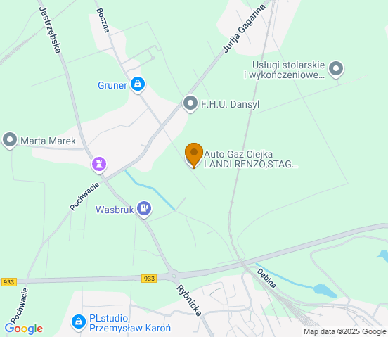 Mapa dojazdu do warsztatu samochodowego w miejscowości Jastrzębie-Zdrój