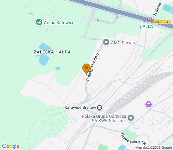Mapa dojazdu do warsztatu samochodowego w miejscowości Katowice