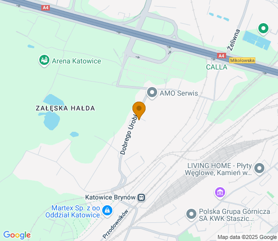 Mapa dojazdu do warsztatu samochodowego w miejscowości Katowice