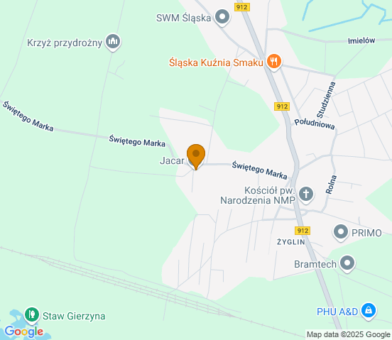 Mapa dojazdu do warsztatu samochodowego w miejscowości Miasteczko Śląskie