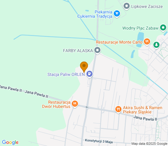 Mapa dojazdu do warsztatu samochodowego w miejscowości Piekary Śląskie