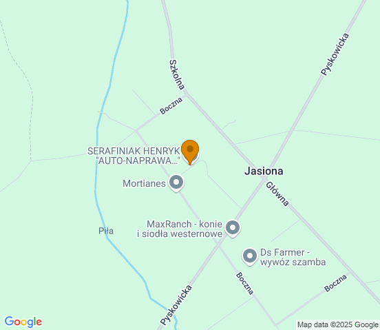 Mapa dojazdu do warsztatu samochodowego w miejscowości Zbrosławice