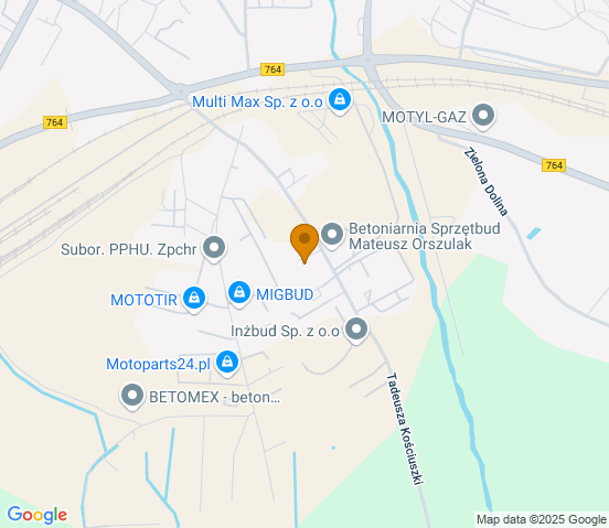 Mapa dojazdu do warsztatu samochodowego w miejscowości Staszów