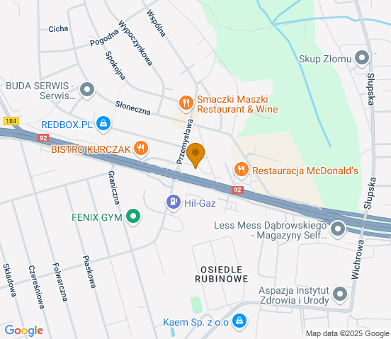 Mapa dojazdu do warsztatu samochodowego w miejscowości Baranowo