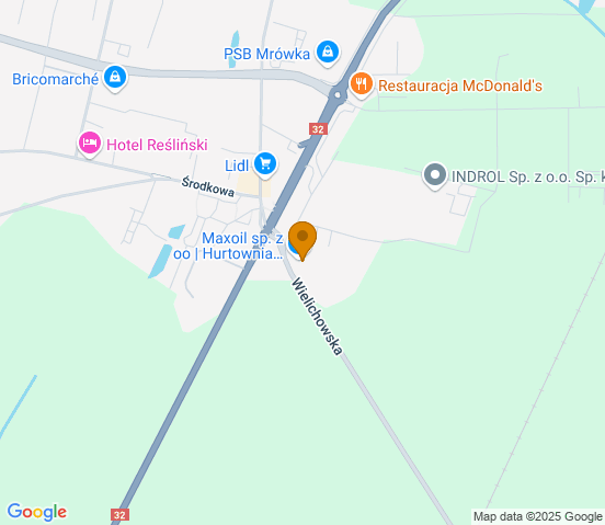 Mapa dojazdu do warsztatu samochodowego w miejscowości Grodzisk Wielkopolski