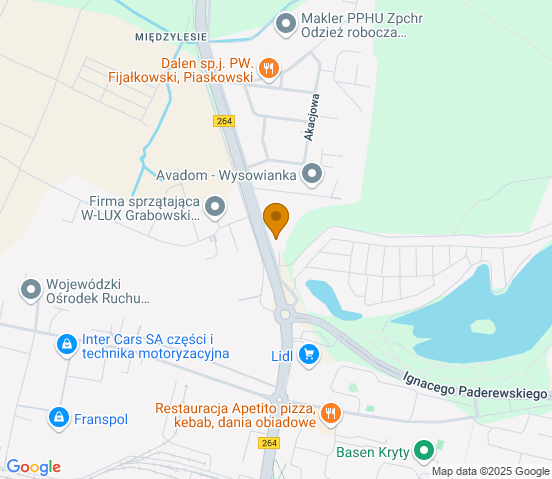 Mapa dojazdu do warsztatu samochodowego w miejscowości Konin