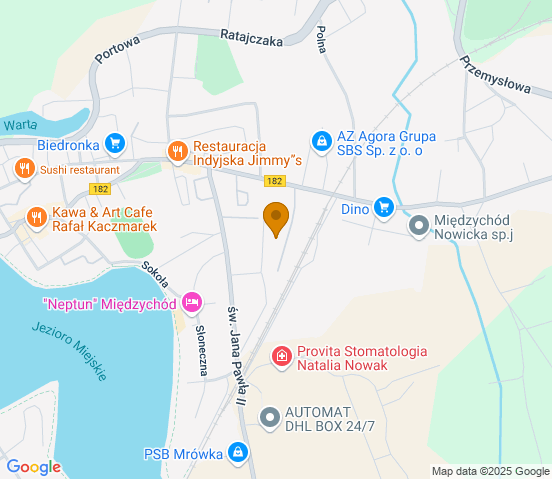 Mapa dojazdu do warsztatu samochodowego w miejscowości Międzychód