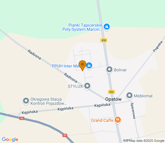 Mapa dojazdu do warsztatu samochodowego w miejscowości Opatów