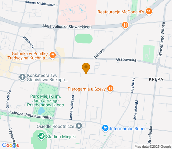 Mapa dojazdu do warsztatu samochodowego w miejscowości Ostrów Wielkopolski