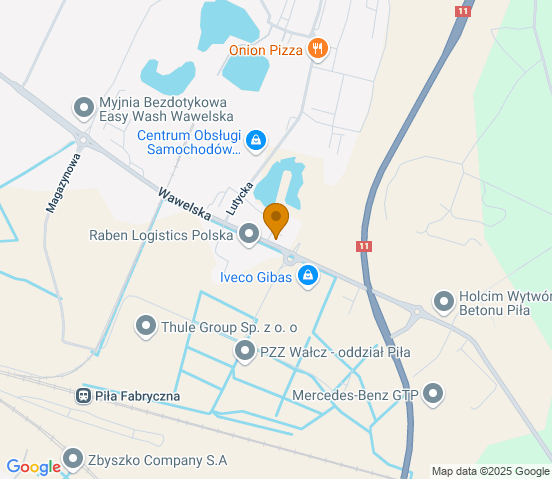 Mapa dojazdu do warsztatu samochodowego w miejscowości Piła