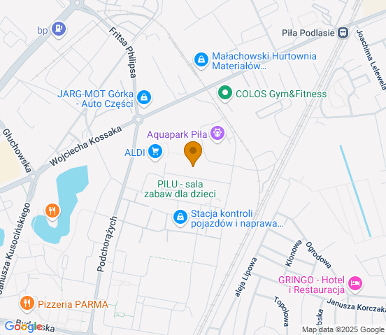 Mapa dojazdu do warsztatu samochodowego w miejscowości Piła