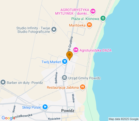Mapa dojazdu do warsztatu samochodowego w miejscowości Powidz
