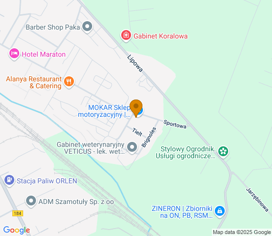 Mapa dojazdu do warsztatu samochodowego w miejscowości Szamotuły
