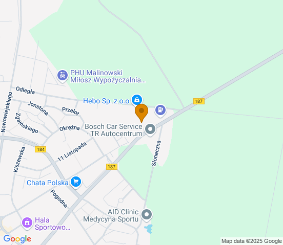 Mapa dojazdu do warsztatu samochodowego w miejscowości Szamotuły