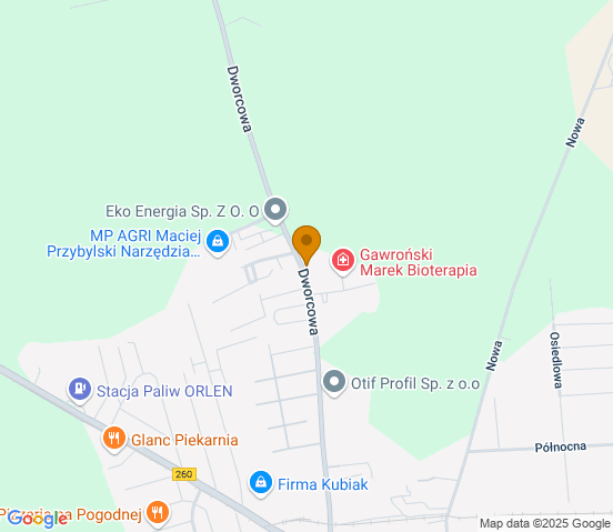 Mapa dojazdu do warsztatu samochodowego w miejscowości Witkowo
