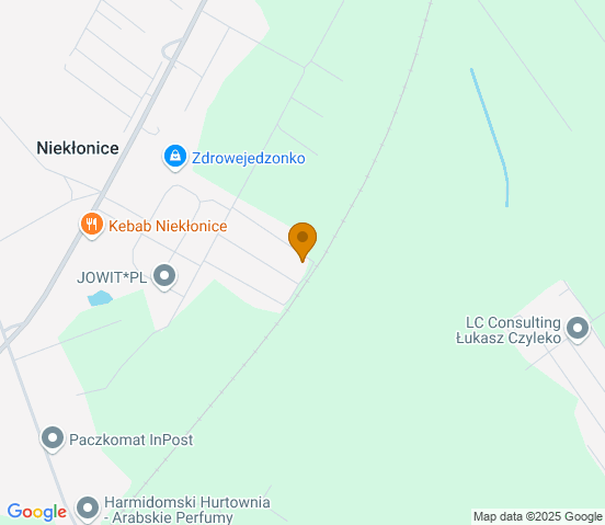 Mapa dojazdu do warsztatu samochodowego w miejscowości Niekłonice