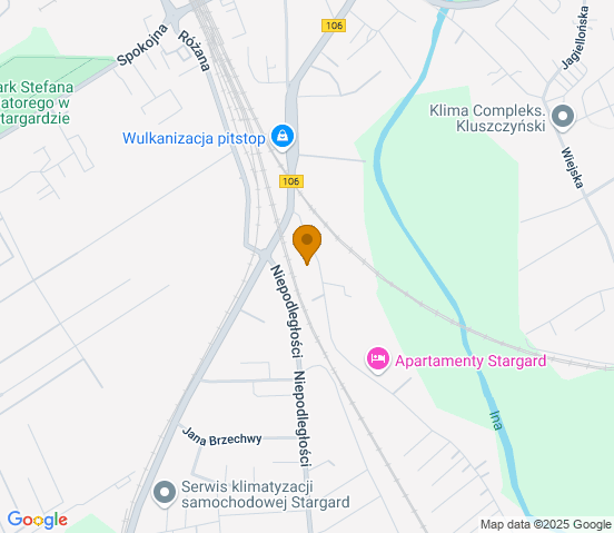 Mapa dojazdu do warsztatu samochodowego w miejscowości Stargard