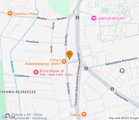 Mapa dojazdu do warsztatu samochodowego w miejscowości Szczecin